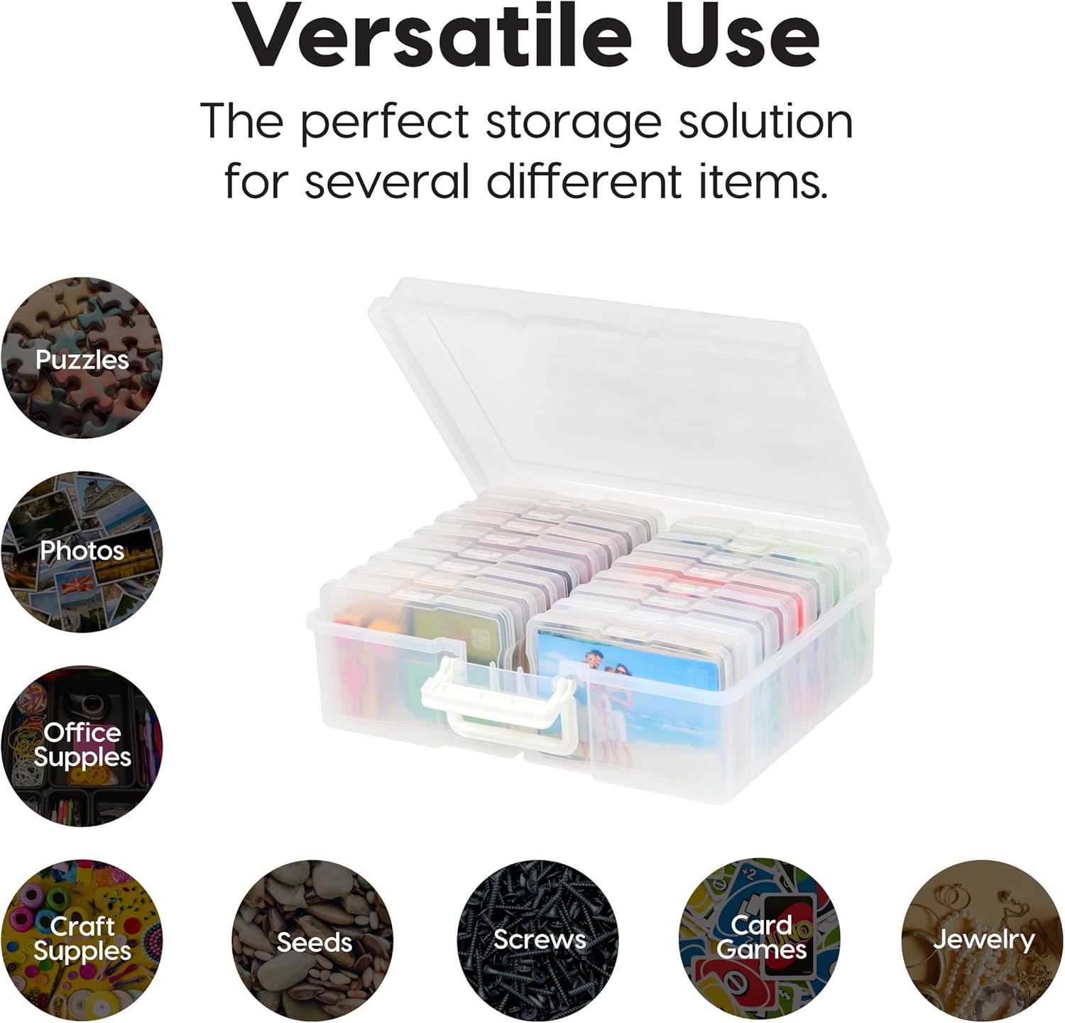 IRIS USA Photo & Craft Keeper with Removable 4" x 6" Inner Cases