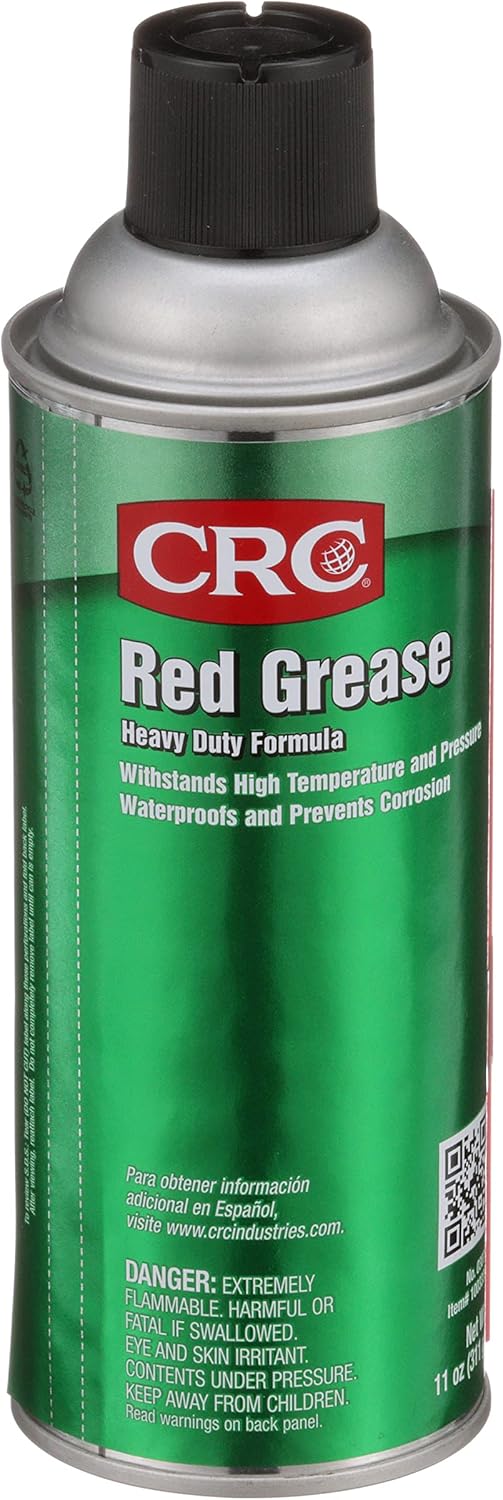 CRC Red Grease 03079 – 11 WT OZ, Multi-Purpose Aerosol Lubricant, Red Color for Easy Visual Inspection 1 Pack 11 Oz
