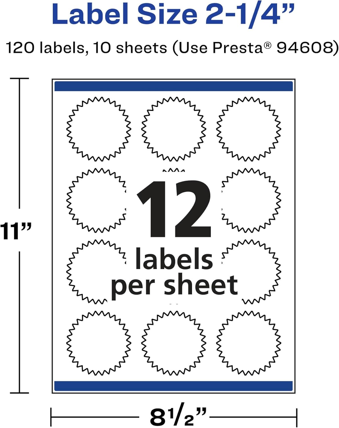 Avery Glossy Clear Starburst Labels, Sure Feed Technology, 2.25", 120 Glossy Clear Labels, Print-to-The-Edge