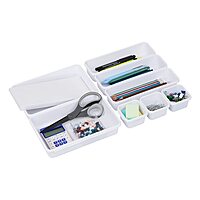 MIND READER Drawer Organizer Set, Multi-Piece Storage Trays for Kitchen, Bathroom, Office & More
