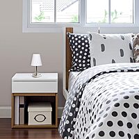 Simple Designs Mini Basic Table Lamp with Fabric Shade