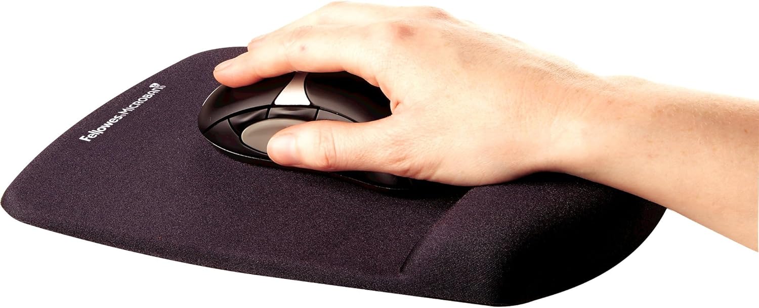 Fellowes® PlushTouch™ Mouse Pad With Wrist Rest, Black