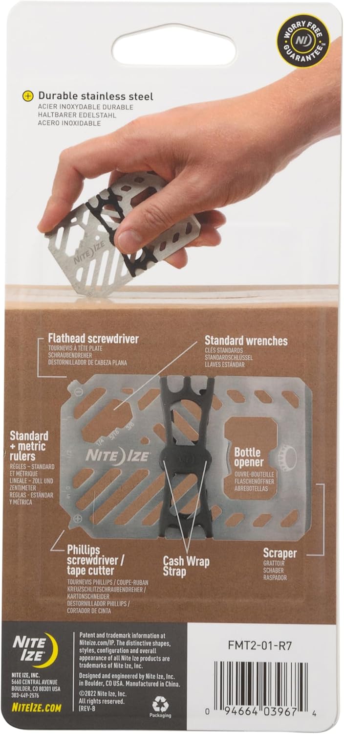 NITE IZE Financial Multi Tool Wallet - Stainless Steel Travel Wallet