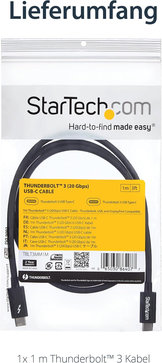StarTech.com Passive Thunderbolt 3 USB-C Cable