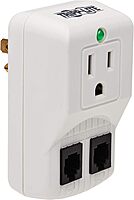 Tripp Lite 1 Outlet Portable Surge Protector Power Strip, Direct Plug in, Tel/Modem Protection