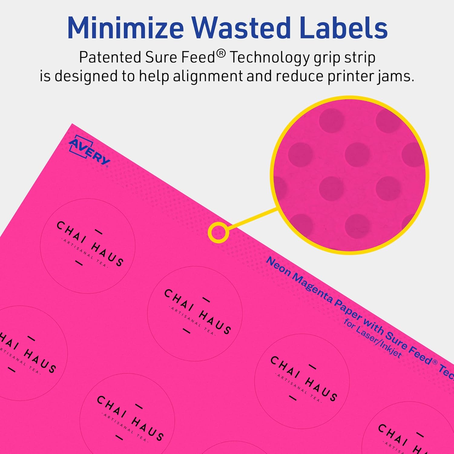 AVERY Printable Round Labels, Sure Feed Technology, Print-to-the-Edge, Laser/Inkjet Printable