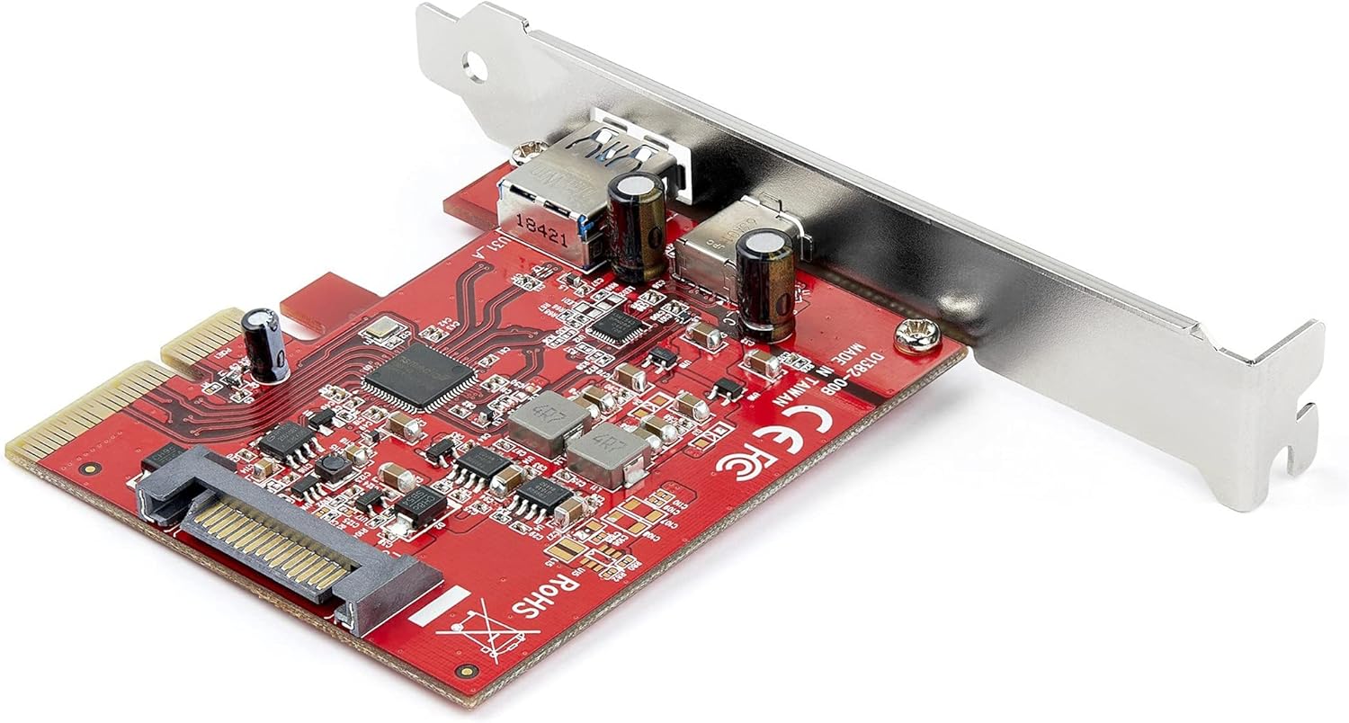 StarTech.com 2-Port 10Gbps USB-A & USB-C PCIe Card - USB 3.2 Gen 2 PCIe Type C/A Host Controller Card - PEXUSB311AC3