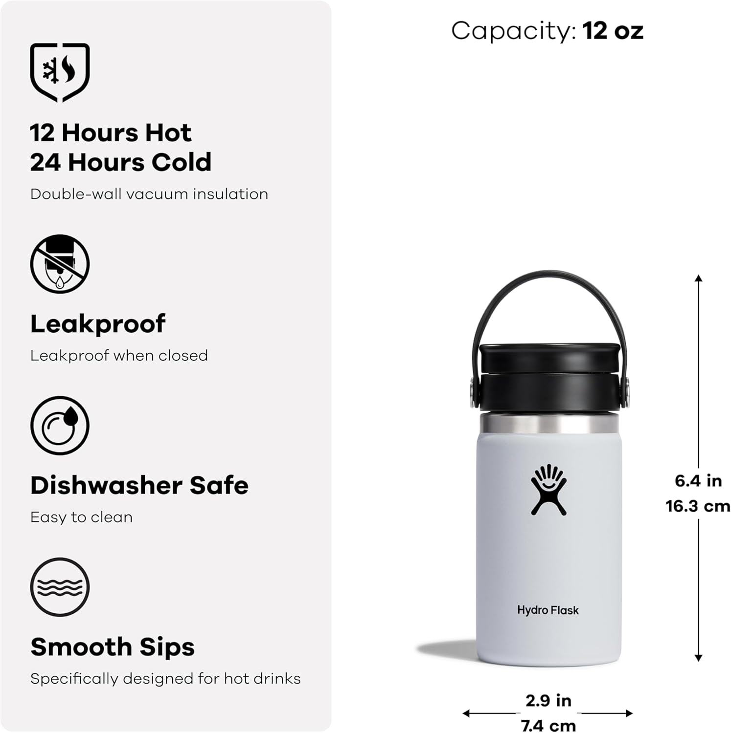 HYDRO FLASK Wide Mouth Insulated Bottle with Flex Sip Lid