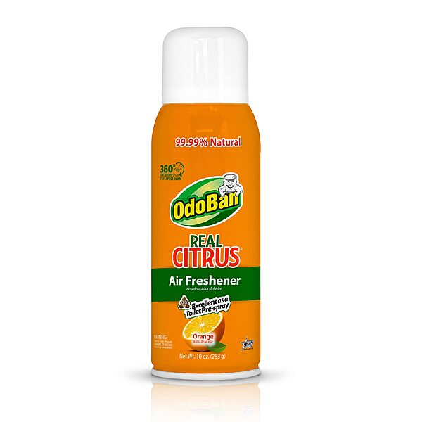 OdoBan Aroma Eliminator, 360-Degree Continuous Spray Natural Oil Real Citrus Air Freshener, Toilet Spray, Made in the USA, Orange Scent, 10 Ounces Orange 10 Fl Oz (Pack of 1)