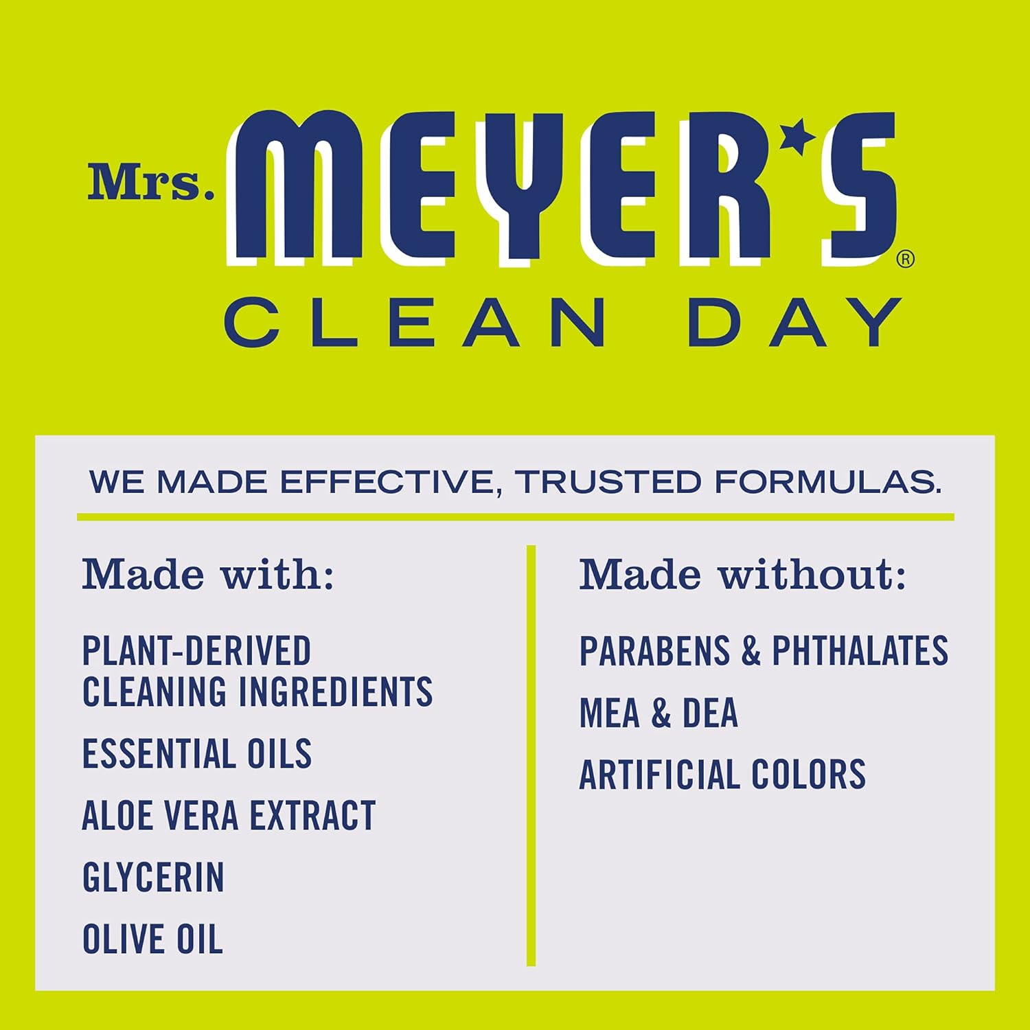 MRS. MEYER'S CLEAN DAY Basil Dish Soap (48 oz) & Lemon Verbena Hand Soap (33 oz) Bundle