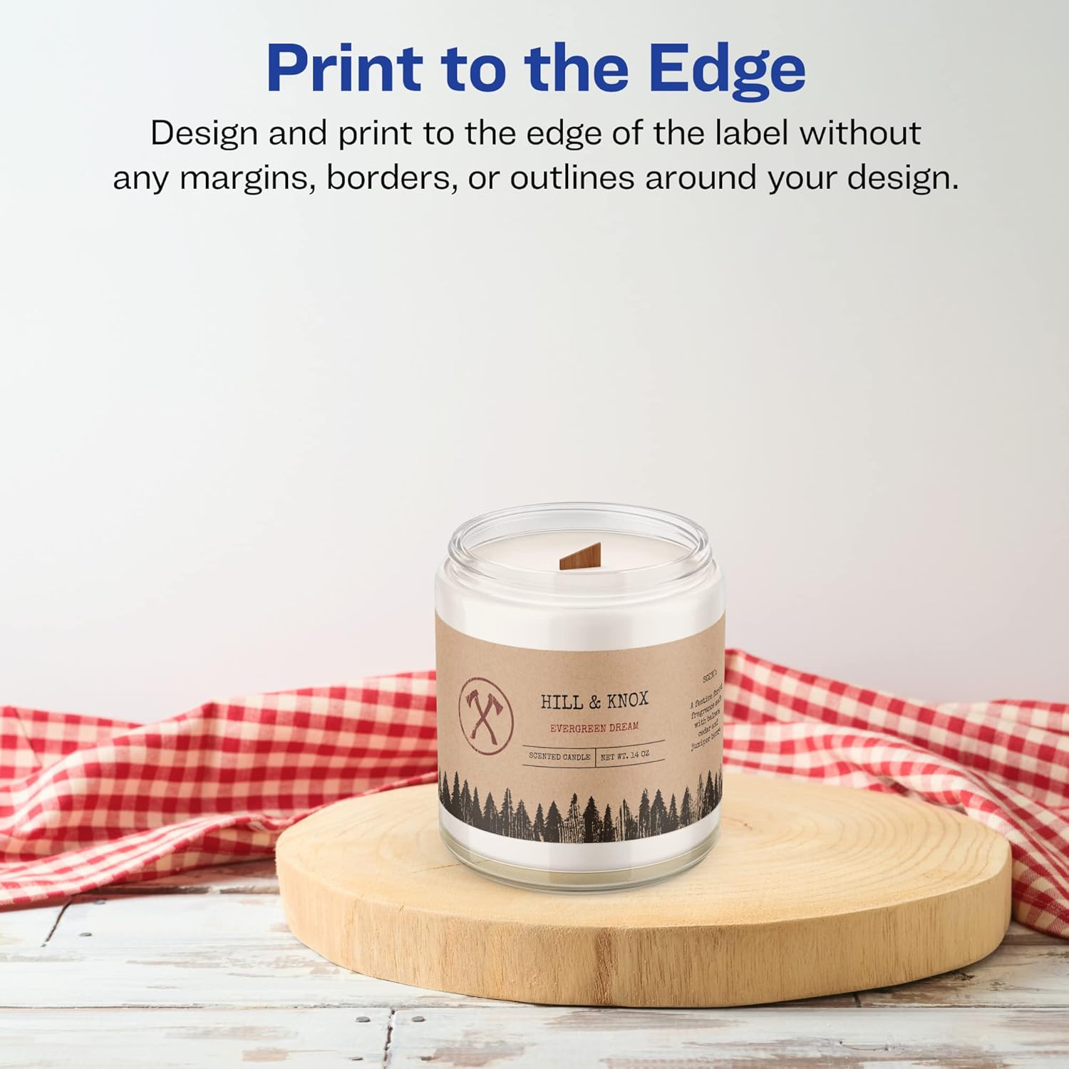 Avery Kraft Brown Rectangle Labels, Sure Feed Technology, 8" x 3.5", 30 Labels