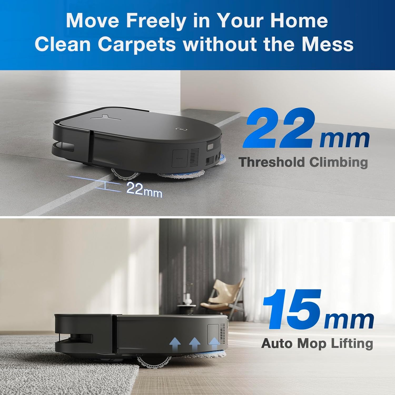 Ecovacs DEEBOT X5 PRO OMNI Robot Vacuum Cleaner - OMNI Station, 12,800Pa Suction, 260min Runtime