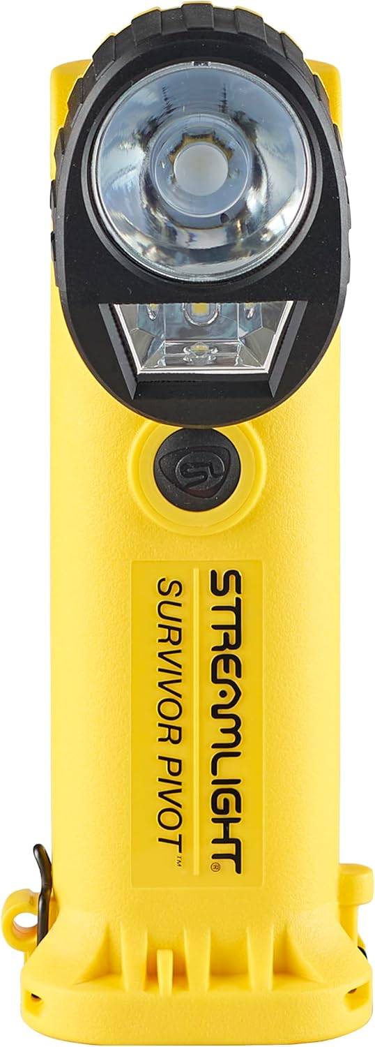 Streamlight 91810 Survivor Pivot 325-Lumen Right Angle Articulating Dual Beam Flashlight with Alkaline Batteries and Clip