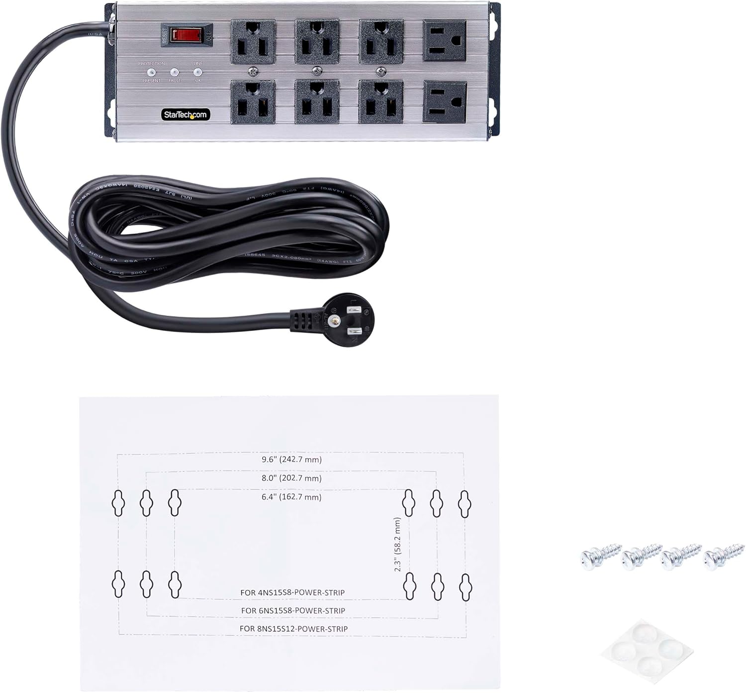 StarTech.com Industrial Power Strip PDU 125V/15A with EMI/RFI Isolation and Surge Protection