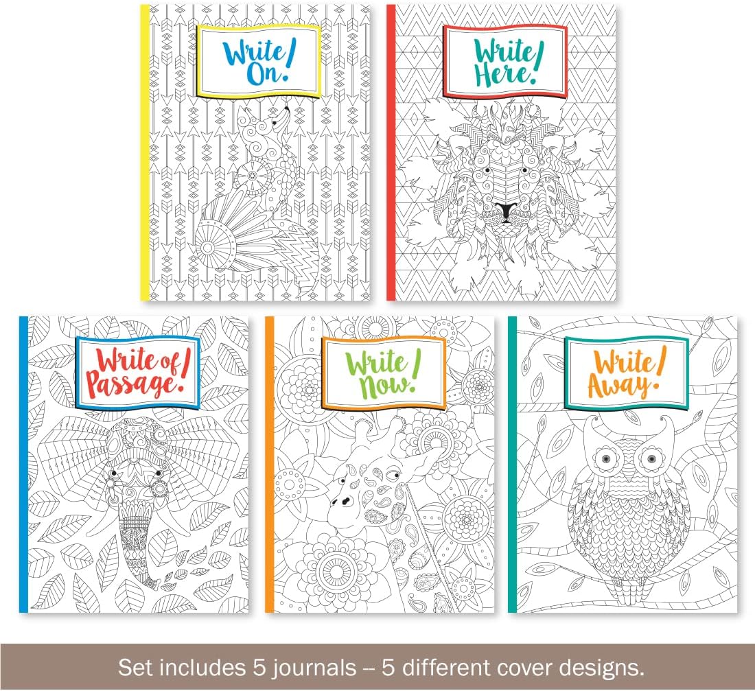 BARKER CREEK Color Me! Inspired Writing Journals, College-Ruled, 8.5 x 11, 48 Pages