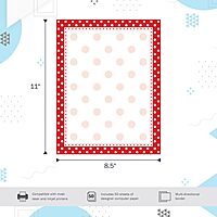 Barker Creek Red/White Dots Computer Paper, 8-1/2 x 11 Inches, 50 Sheets