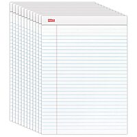 Office Depot Brand Writing Pads, 8-1/2in x 11-3/4in, Legal/Wide Ruled, 50 Sheets, White, Pack Of 12 Pads