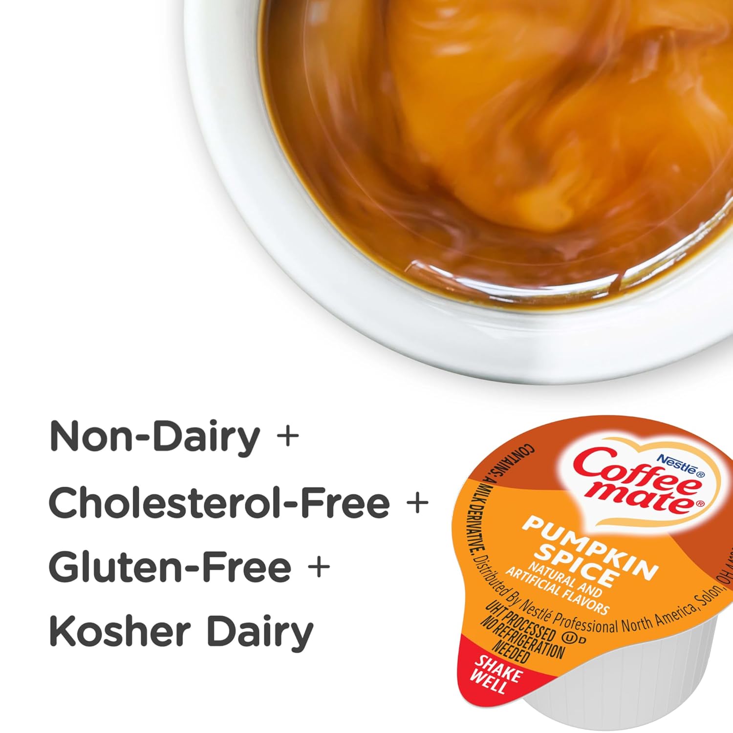 Nestle, Pumpkin Spice Coffee-mate Liquid Creamer Singles - Seasonal Flavor, Pack of 50