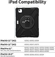 CODi Rugged Case for iPad Air 11" (M3, M2), iPad Pro 11" (4th-1st Gen), iPad Air 10.9" (5th,4th Gen) | 360° Protection, Kickstand, Hand & Shoulder Strap
