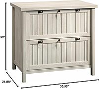 Sauder Costa Computer Desk and Lateral File, Chalked Chestnut Finish Computer Desk + Lateral File