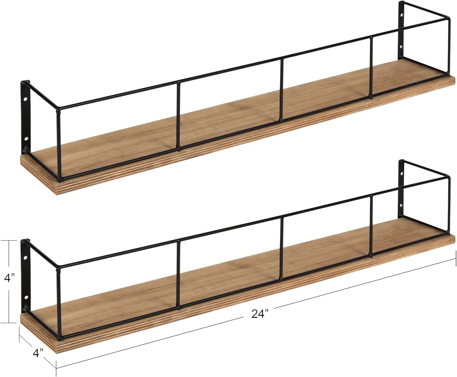KATE AND LAUREL Benbrook 2-Pack Floating Wall Shelves