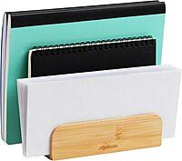 MIND READER Bamboo Desktop Organizer Office Storage