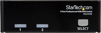 StarTech.com 2 Port VGA USB KVM Switch - VGA KVM Switch - 1920x1440 - USB 2.0 - KVM Video Switch , TAA (SV231USB) USB | Cables Included