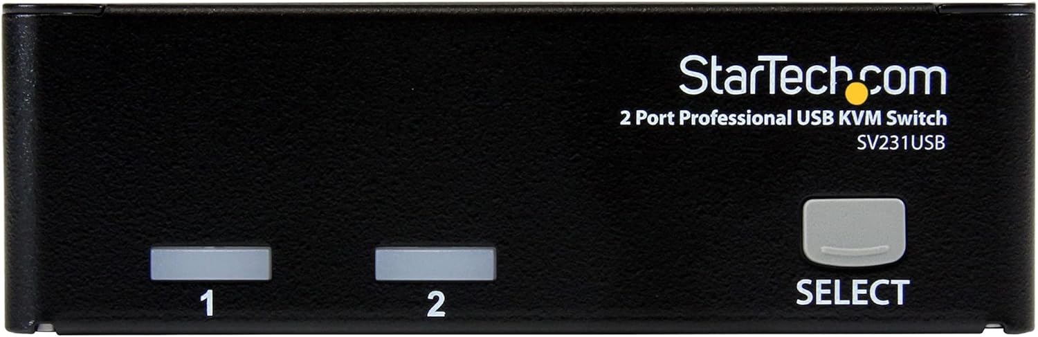 StarTech.com 2 Port VGA USB KVM Switch - VGA KVM Switch - 1920x1440 - USB 2.0 - KVM Video Switch