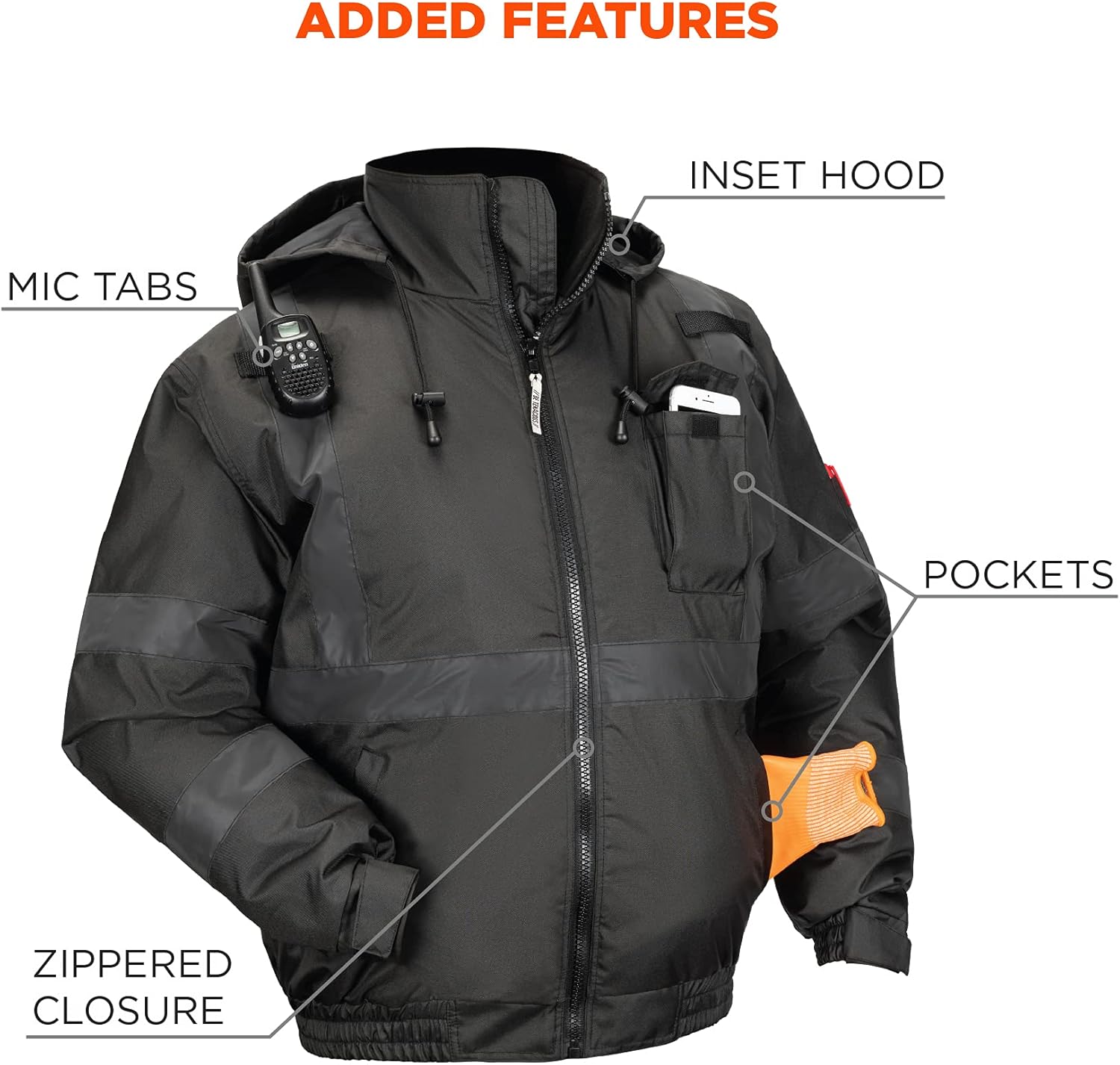 Ergodyne GloWear 8377EV Thermal-Enhanced Visibility Quilted Bomber Jacket
