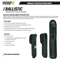 Hero's Pride Ballistic Closed AA Compact Flashlight Case - Lightweight Design - Hidden USA DOT Snaps - Fits Duty Belts 2.25" Wide