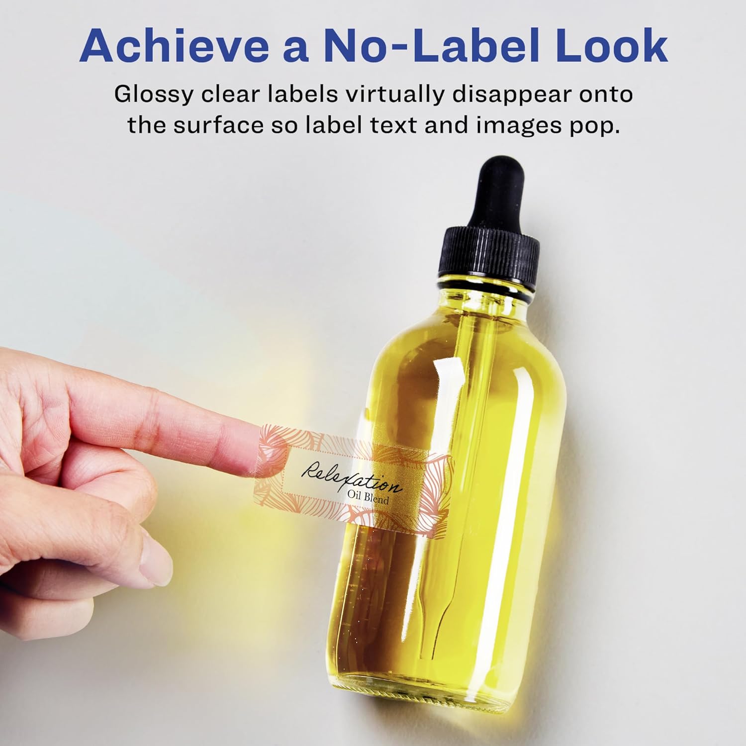 Avery Glossy Clear Rectangle Labels, Sure Feed Technology, 1" x 3"