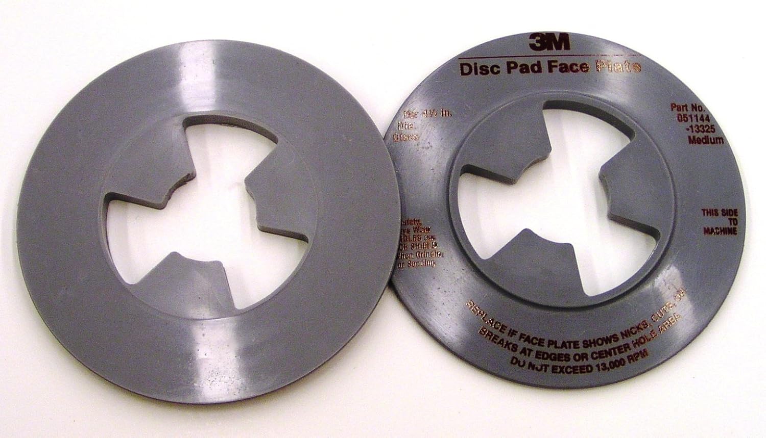 3M 13325 4-1/2" Diameter, Gray Color, Disc Pad Plastic Face Plate (Case of 10)