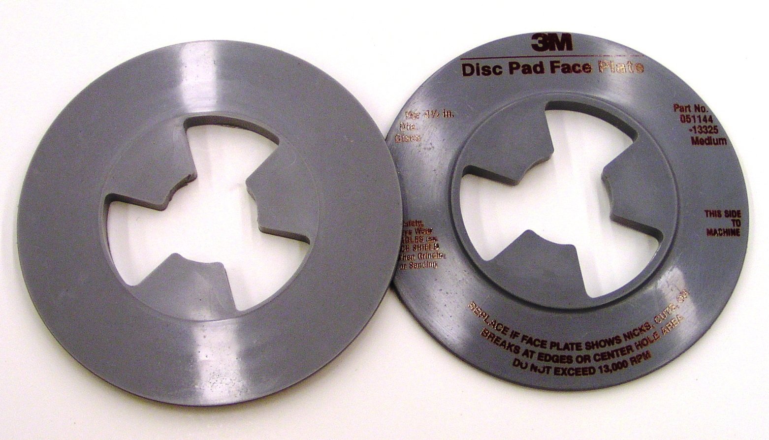 3M 13325 4-1/2" Diameter, Gray Color, Disc Pad Plastic Face Plate (Case of 10)