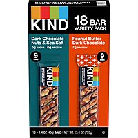 KIND Variety Pack – Dark Chocolate Nuts & Sea Salt & Peanut Butter Dark Chocolate, 1.4 oz, 18 Bars