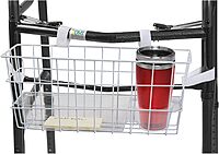 HealthSmart Durable Walker Accessories Basket For Walker | No Tools Needed | Secure Cup Holder & Tray | Walker Accessories