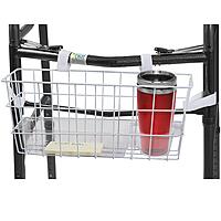 HealthSmart Durable Walker Accessories Basket For Walker | No Tools Needed | Secure Cup Holder & Tray | Walker Accessories