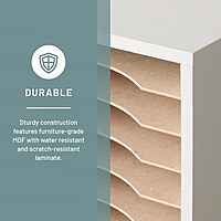 Safco Vertical Literature Organizer, 11-Compartment Wood Desktop Sorter