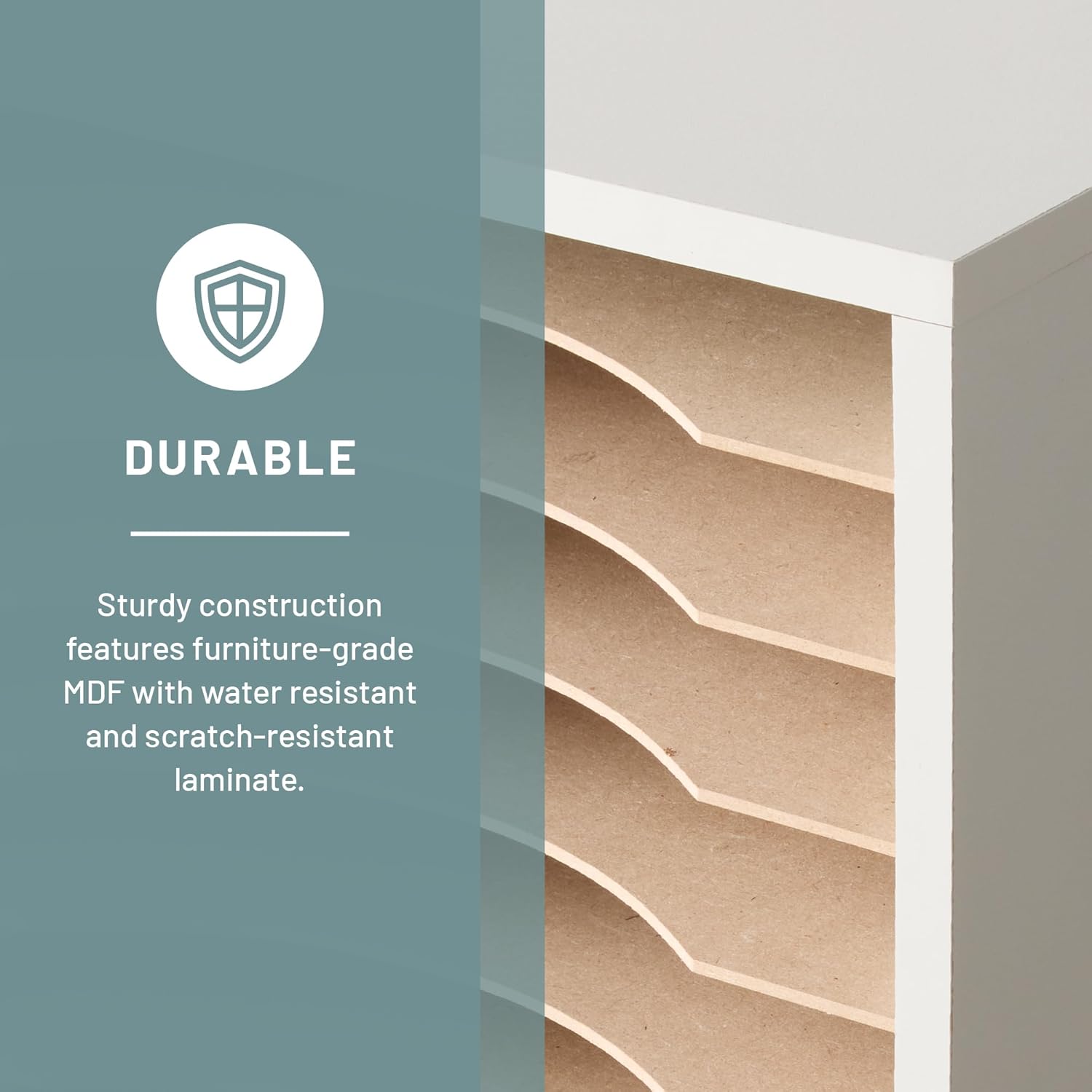 Safco Vertical Literature Organizer, 11-Compartment Wood Desktop Sorter