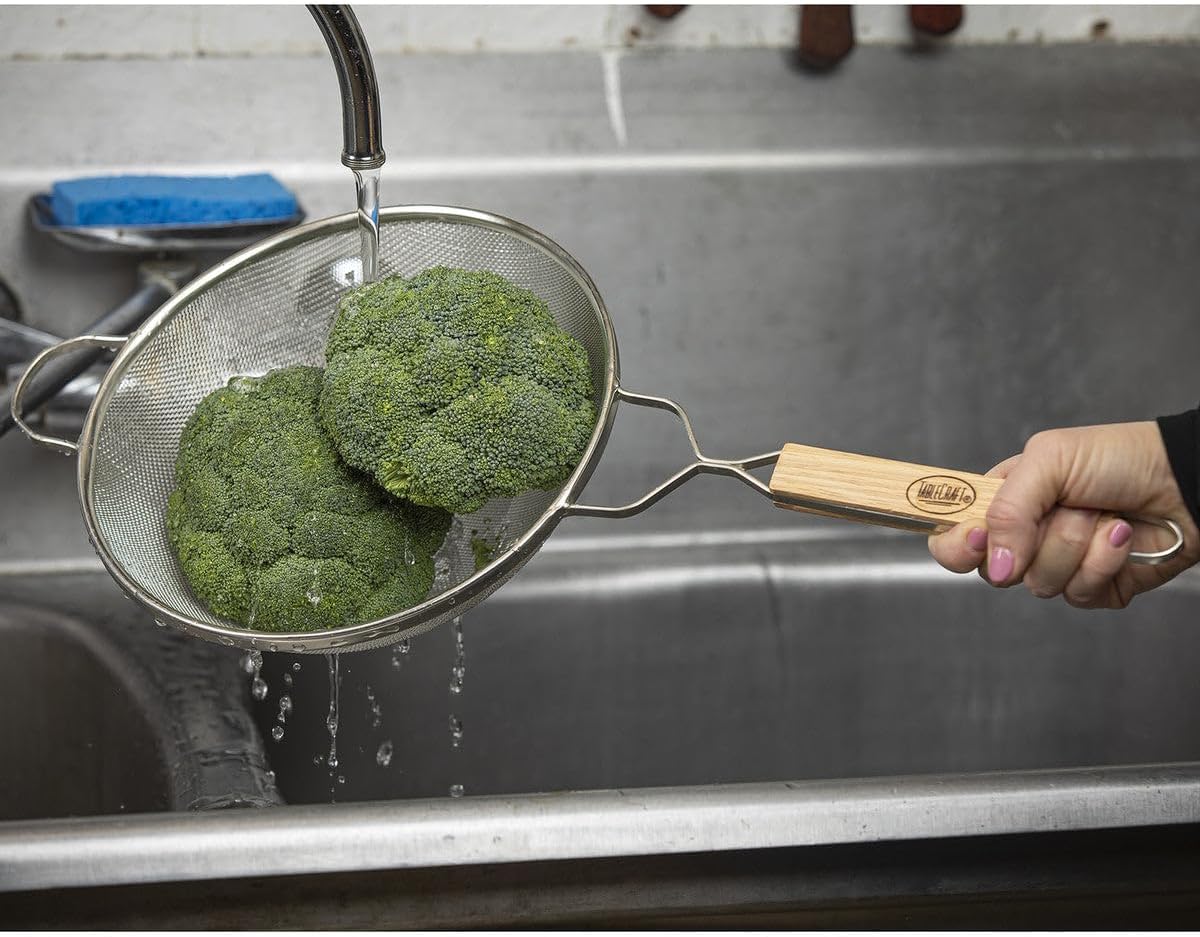 Tablecraft 10-1/4" Tinned Medium Mesh Strainer