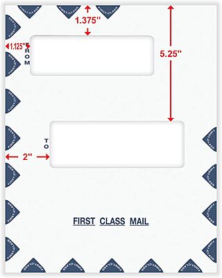 COMPLYRIGHT First Class Double-Window Tax Mailer Envelopes