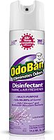 OdoBan Ready-to-Use 360-Degree Continuous Spray Disinfectant & Harsh Aroma Eliminator, Fabric and Air Freshener, Made in the USA, Lavender Scent, 14.6 Ounces
