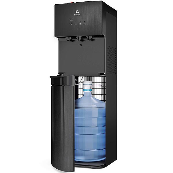 Avalon A3BLK Self Cleaning Bottom Loading Water Cooler Dispenser, 3 Temperature-UL/Energy Star Approved-Black Stainless Steel, 5 Gallons