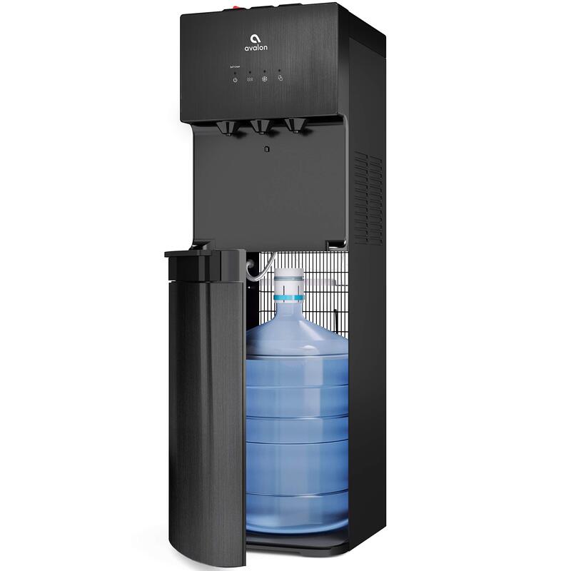 Avalon A3BLK Self Cleaning Bottom Loading Water Cooler Dispenser, 3 Temperature-UL/Energy Star Approved-Black Stainless Steel, 5 Gallons