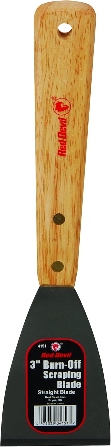 Red Devil 4151 Straight Burn-Off Scraping Knife, 3" 3 Inch Straight Blade
