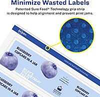 Avery Matte White Removable Rectangle Labels, Sure Feed Technology, Print-to-The-Edge, 2" x 7", Laser/Inkjet Printable