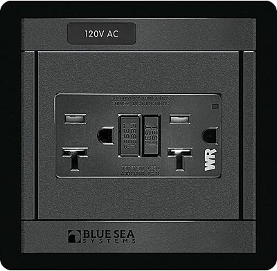 Blue Sea - 1499-BSS - Panel 360 120VAC GFCI Dual Outlet - (Pack of 1)