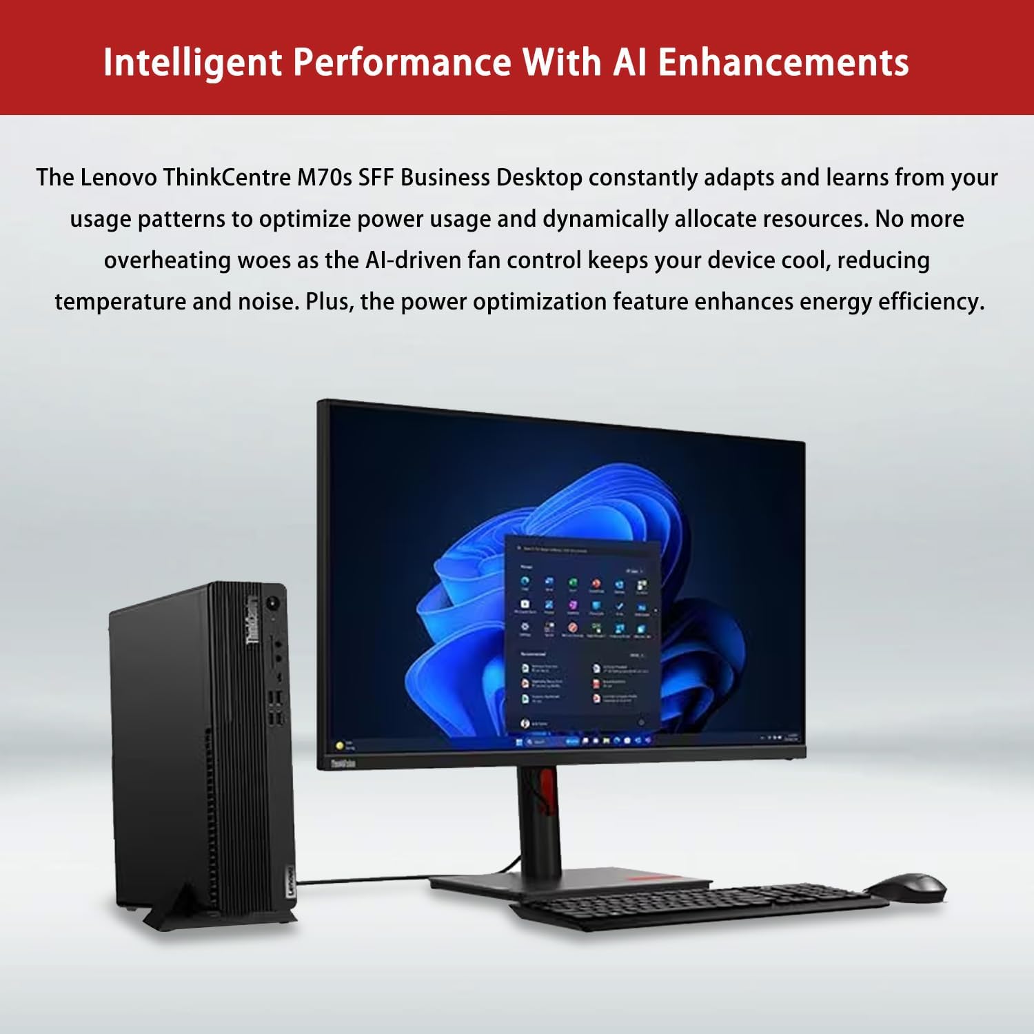 Lenovo ThinkCentre M70s SFF Business Desktop | 14th Gen Intel 10-Core i5-14400 | 16GB DDR5 | 512GB SSD | HDMI | DP | Wi-Fi 6