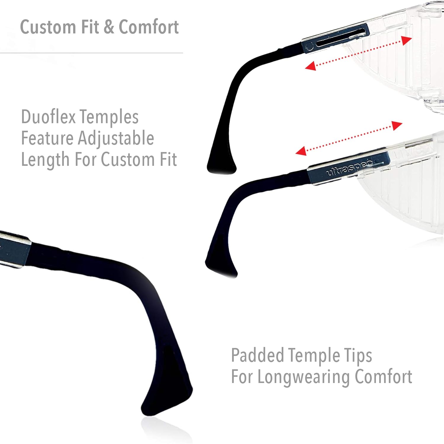 Honeywell Uvex Ultra-Spec 2001 OTG (Over-the Glass) Visitor Specs Safety Glasses with Clear Ultra-Dura Anti-Scratch Lens