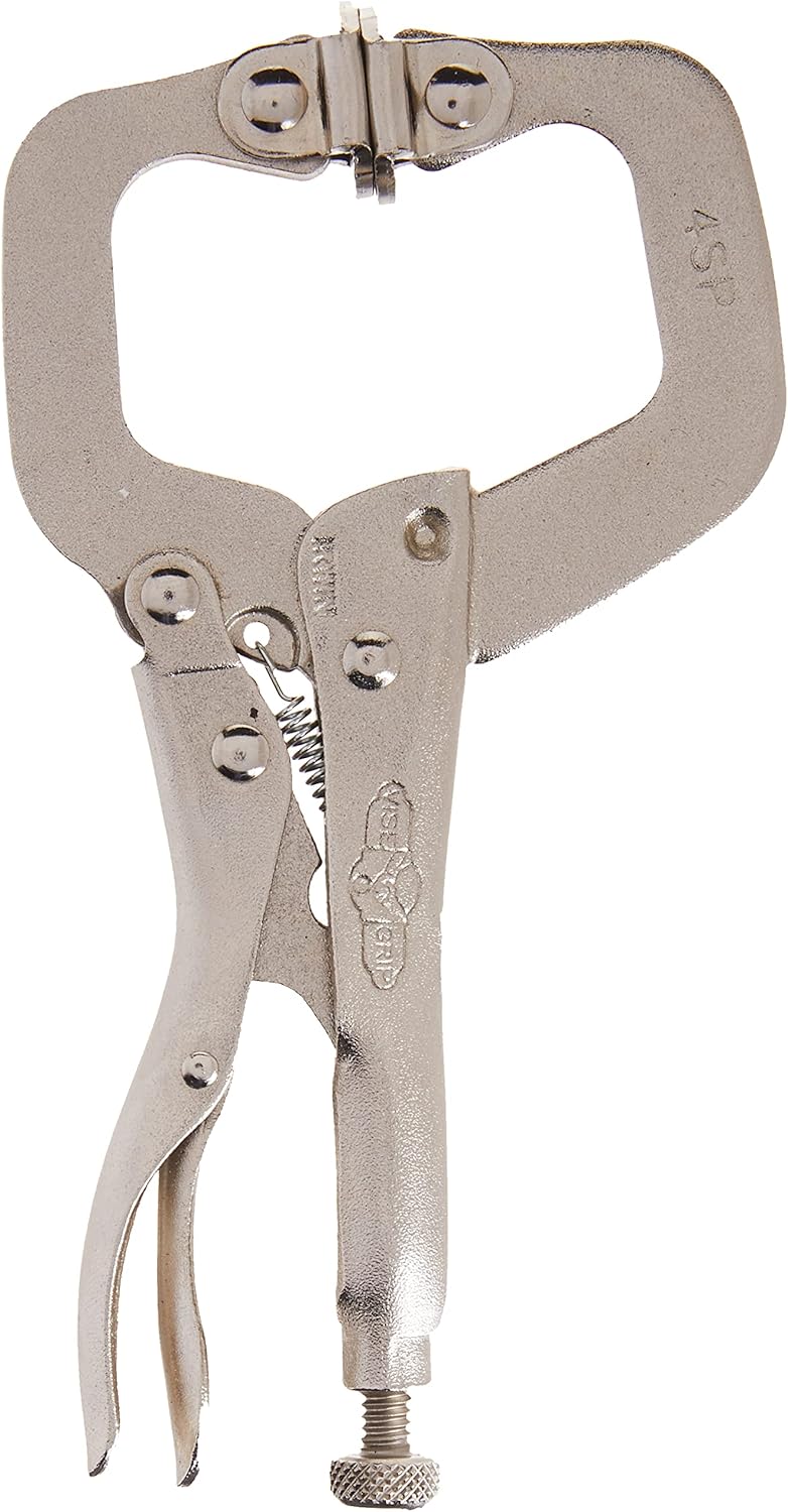 IRWIN Tools VISE-GRIP Locking C-Clamp, Original, Swivel Pad Tip, 4-inch (100mm) (165)