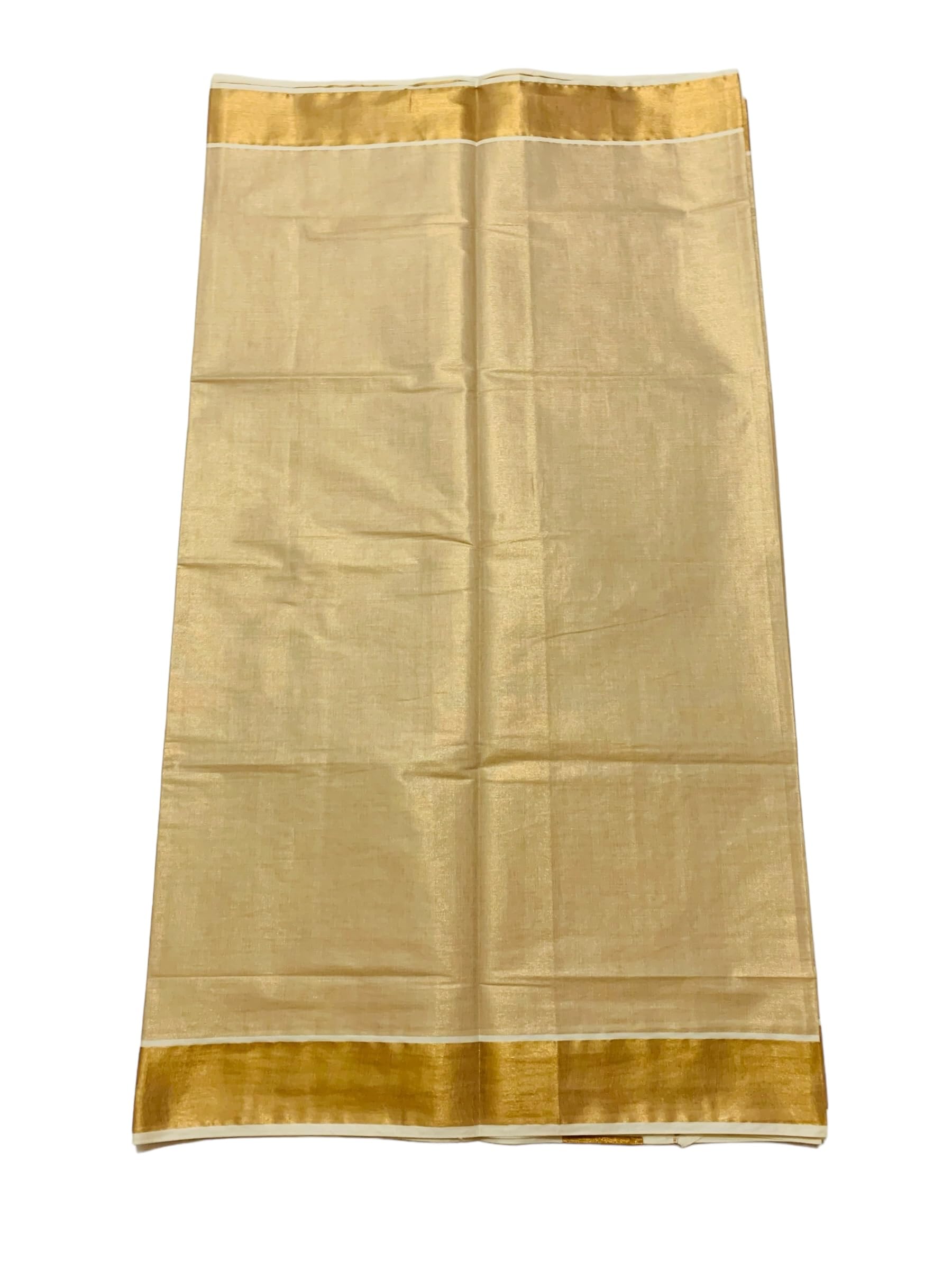 Kuthampully Kerala Saree |Traditional South Indian Sarees |Onam Cotton Kasavu Saree |Authentic South Cultural Sarees |Women's Plain Zari Kasavu |EKM-824 Pack -1 (Gold)